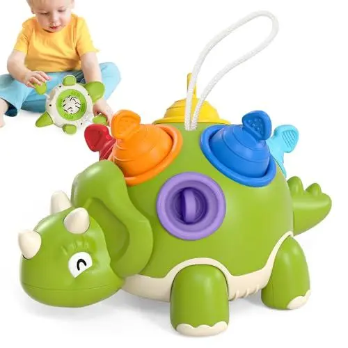 Produktbild: Lehoo Castle Montessori Motorikspielzeug ab 1 Jahr Junge Mädchen, Baby Sensorik Spielzeug Dino Kinderspielzeug, Frühe Entwicklung Lernspielzeug Geschenk, Pop Fidget Spinning Toy 1-3 Kleinkind Geschenk