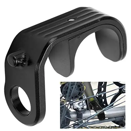 Produktbild: Leichte Fahrrad-E-förmige Schnalle aus Aluminiumlegierung, Leicht Drehbarer Vordergabelhaken für Brompton-Faltrad (Schwarz)