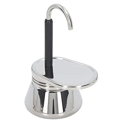 Produktbild: Leichte Italienische Kaffeemaschine aus Edelstahl, Tragbarer Kaffeebereiter für den Herd, Schnelles und Elegantes Brühen, Mokkakanne mit Einem Ausguss für Camping-Haus Im Freien