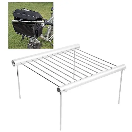 Produktbild: Leichter Holzkohlegrill aus Edelstahl, Tragbarer Klappgrill für Outdoor-Camping-Kochpicknicks