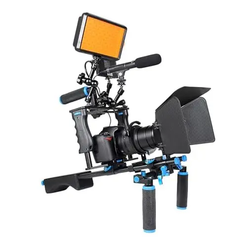 Produktbild: Leichtes Kamera-Stabilisierungs-Set mit Oberem Griff, Folgestangen, Schulter-Rig Zur Kamera-Stabilisierung, Kompatibel mit Kamera, Kamera-Rig, Handle Camera Professiona