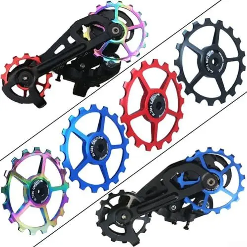 Produktbild: Leichtgewichtiges MTB-Fahrrad-Schaltwerk 1117T, Keramiklager-Riemenscheibe, wasserdicht, Schwarz/Rot/Blau (Rot 14T)