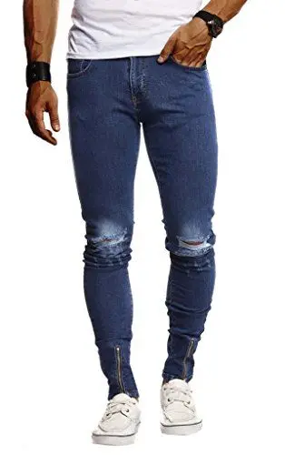 Produktbild: Leif Nelson Herren Jeans Hose Slim Fit Denim Blaue graue Lange Jeanshose für Männer Coole Jungen weiße Stretch Freizeithose Schwarze Cargo Chino Sommer Winter Basic LN9265 Blau W31/L32