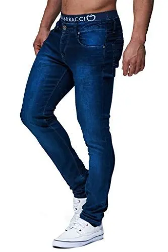 Produktbild: Leif Nelson Herren Jeans Hose Slim Fit Denim Blaue graue Lange Jeanshose für Männer Coole Jungen weiße Stretch Freizeithose Schwarze Cargo Chino Sommer Winter Basic LN301 Blau W31/L30