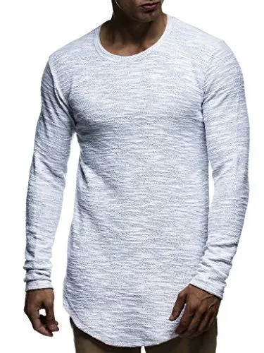 Produktbild: Leif Nelson Herren Pullover Rundhals-Ausschnitt Schwarzer Männer Longsleeve dünner Pulli Sweatshirt Langarmshirt Crew Neck Jungen Hoodie T-Shirt Langarm Oversize Grau Small