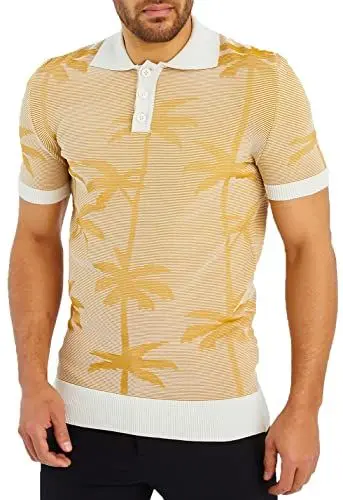 Produktbild: Leif Nelson Poloshirts Herren Sommer T-Shirt Polo Kragen aus Feinstrick Basic Männer Shirt Kurzarm Jungen Kurzarmshirts LN20773 Beige/Camel Größe L