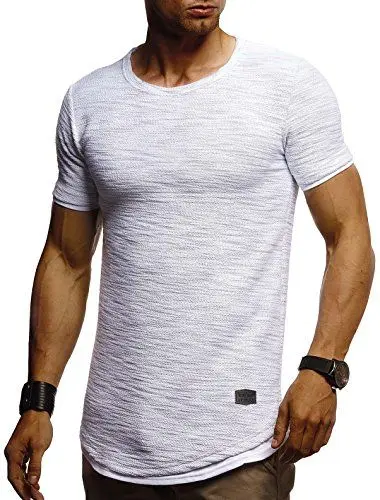 Produktbild: Leif Nelson Herren T-Shirt Sommer Rundhals-Ausschnitt (Grau, Größe M), Regular Fit 100% Baumwolle, Casual Basic Kurzarm Männer-Shirt