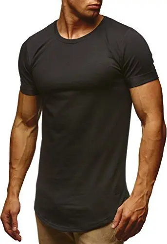 Produktbild: Leif Nelson T-Shirt Herren Sommer Rundhals-Ausschnitt (Schwarz, Größe M), Regular Fit Herren-T-Shirt 100% Baumwolle, SchwarzBasic Männer T-Shirt Kurzarm