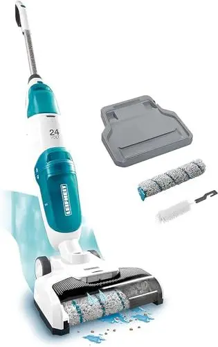 Produktbild: Leifheit Akku Saugwischer Regulus Aqua PowerVac, saugen und wischen, Leichter Nasssauger mit leistungsstarken 24V, kabelloser Waschsauger mit 22 min Akku-Laufzeit, Staubsauger mit Standfunktion
