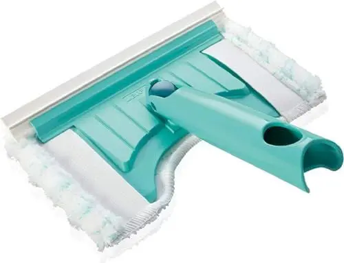 Produktbild: Leifheit Badwischer Bath Cleaner mit 360°-Drehgelenk, Fliesenwischer mit Mikrofaser Bezug und Click-System, Badreiniger für Fliesen und Fugen mit Abziehlippe und runder Aussparung für Amaturen