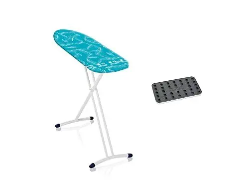 Produktbild: Leifheit Bügelbrett AirBoard L Solid Shoulder mit spezieller Schulterpassform, Bügeltisch für Dampfbügeleisen inkl. Silikon Bügeleisenablage, Bügelbrettbezug mit Zwei-Seiten-Bügeleffekt
