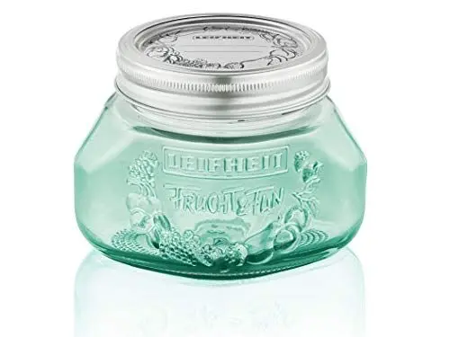 Produktbild: Leifheit Einmachglas 3er Set 0,5 L Jungle Green, Weckglas mit Deckel ideal für Eingemachtes und Selbstgemachtes, dekoratives Vorratsglas, spülmaschinengeeignet, Marmeladenglas, Einkochglas, rund, grün