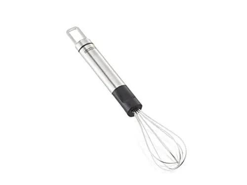 Produktbild: Leifheit Schneebesen 21 cm ProLine-Serie Mini, Rührbesen aus rostfreiem Edelstahl, hochwertiges Design, Rührstab mit ovalem Griff für angenehme Handhabung und praktischer Aufhängeöse, Schaumschläger