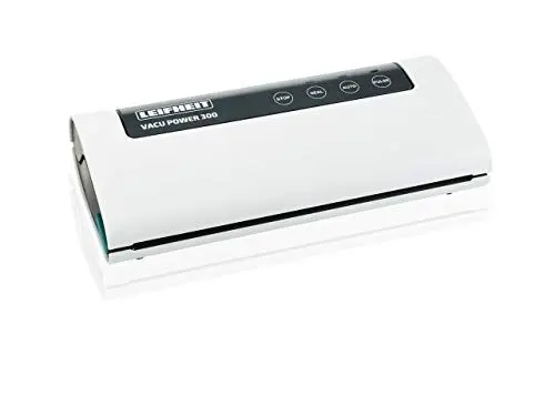 Produktbild: Leifheit Vakuumiergerät Vacu Power 300, Vakuumierer zum Konservieren, Lebensmittel bleiben 8x länger frisch, ideal zum Sous-Vide-Garen, Folienschweißgerät inkl. 10 Vakuumierbeuteln 20x30cm