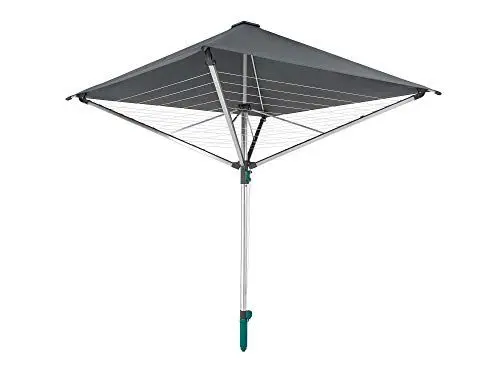 Produktbild: Leifheit Wäschespinne LinoProtect 400 mit wasserdichtem Dach, Wäscheschirm verlängert die Outdoor-Trockensaison, Wäscheständer aus Aluminium inkl. Bodenhülse