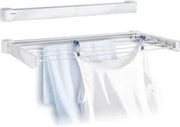 Produktbild: Leifheit Wandtrockner Telegant 30 Protect, 3m Wäscheleine für kleine Haushalte, platzsparender Trockner, Wäschereck mit Wandmontage, drinnen und draußen, Wäschetrockner für die Wäsche zwischendurch