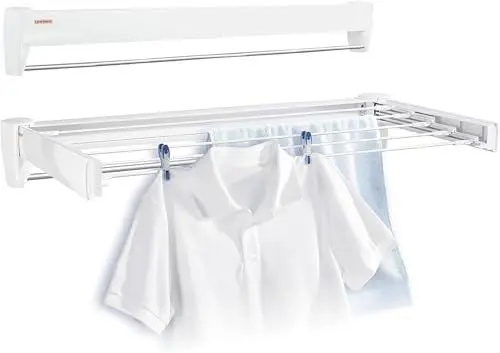 Produktbild: Leifheit Wandtrockner Telegant 36 Protect Plus zum Ausziehen, platzsparender Wandwäschetrockner, Wäscheständer für die Wand inkl. Handtuchstange