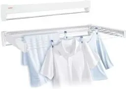 Produktbild: Leifheit Wandtrockner Telegant 81 Protect Plus zum Ausziehen, hängender Wäschetrockner im kleinen, kompakten Format, Wäscheständer ist ausziehbar und ideal fürs Badezimmer oder den Balkon
