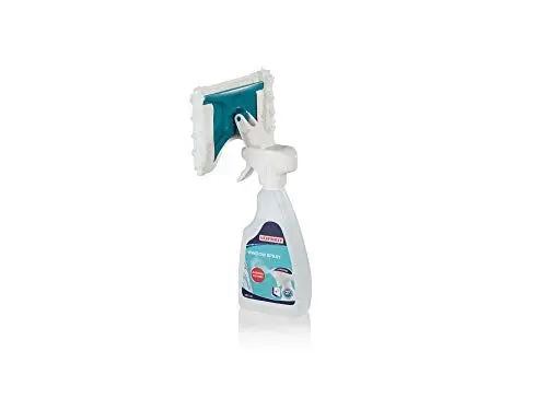 Produktbild: Leifheit Window Spray Cleaner micro duo Fensterputzer zum Einsprühen und Einwaschen, Fensterwischer mit flexiblem Gelenk, austauschbarer Fensterreiniger