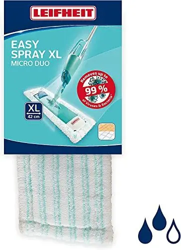 Produktbild: Leifheit Original Wischbezug Easy Spray XL micro duo, für alle Bodenarten, Bodenwischer Ersatzbezug für Sprühwischer, 2-Faser-System, Mikrofaser Wischbezug ideal für Fliesen und Laminat