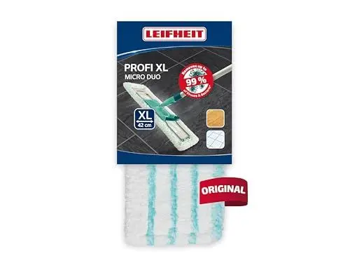 Produktbild: Leifheit Original Wischbezug Profi Micro Duo XL, für alle Bodenarten, Bodenwischer Ersatzbezug für ideale Schmutzaufnahme Dank 2-Faser-System, Mikrofaser Putzlappen ideal für Fliesen und Laminat