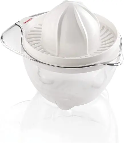Produktbild: Leifheit Zitruspresse ComfortLine-Serie, Zitronenpresse aus hochwertigem Kunststoff, Saftpresse mit Auffangbehälter 600ml, Messskala und Ausgießer, Orangenpresse, Obstpresse mit Doppelkegel