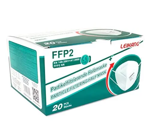 Produktbild: Leikang FFP2 Atemschutzmaske Mundschutz Maske, LEIKANG, Lk-008, Weiß, 20 stück
