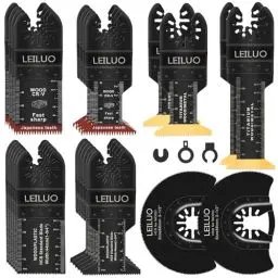 Produktbild: LEILUO 29 teiliges Multitool Sägeblatt Set universelles Zubehör für oszillierende Werkzeuge mit Aufbewahrungstasche kompatibel mit Einhell Makita DTM51Z Dremel Parkside und mehr