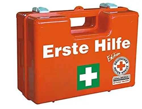 Produktbild: LEINAWERKE 82100 Erste Hilfe-Koffer QUICK mit Inhalt: DIN 13157 orange - grün/weiß/schwarz, 1 Stk.