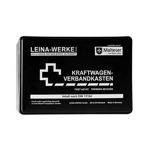 Produktbild: Leina-Werke 10002 KFZ-Verbandkasten Standard, Schwarz/Weiß