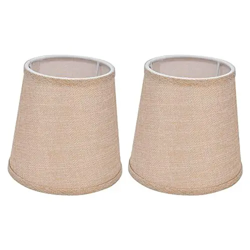 Produktbild: Leinen Lampenschirm, Moderner Lampenschirm Home European Style E14 Lampenschirm für Tischlampen Stehlampen Kronleuchter 4.4x6.1x5.5in 2Pcs