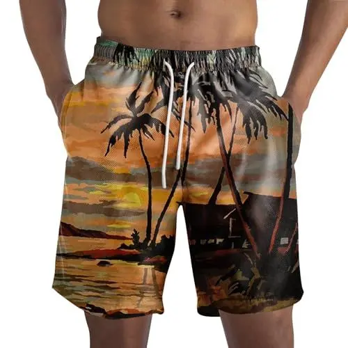 Produktbild: Leinen Shorts Herren Chino Shorts Herren Kurze Hose Herren Shorts Große Größen Kurze Hose Reissverschluss Herren Gym Shorts Men Funktionshose Herren Kurz Chino Hose Herren Gelb L