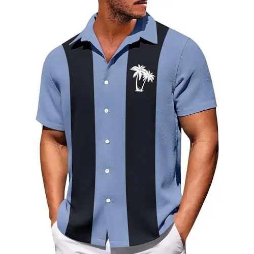 Produktbild: Leinenhemd Herren Henley Shirt Mens Floral Shirt Pineapple Hawaiian Shirt Geschenk Schwiegervater Fun Hawaiian Shirts for Men Longline Tshirt Men Hemd Kurzarm Herren Mens Multi 2XL