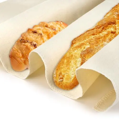 Produktbild: Leinentuch Brot Backen, Natur Bäckerleinen Teige Teigtuch Gärfoli, Brot Backen ZubehöR, Zur Teigzubereitung Backen Geschenke Für Familien Bäcker,Einsteiger, 4 Stück, 75 X 45cm
