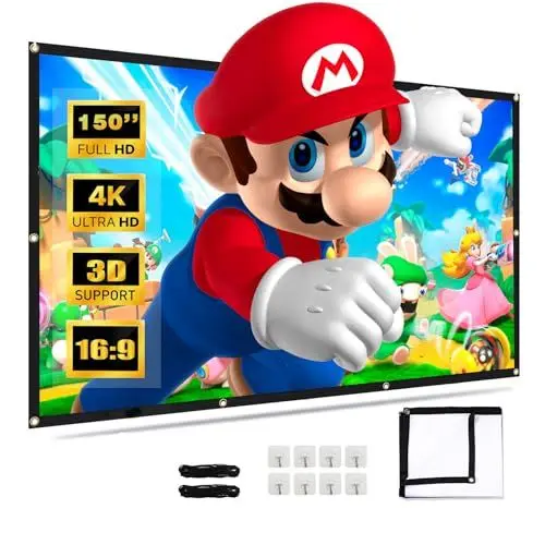 Produktbild: Leinwände für Beamer 150 Zoll - Hohe Qualität für Brillante Bilder Leinwand Beamer für drinnen & draußen Projektionsleinwand für Beamer & Projektoren