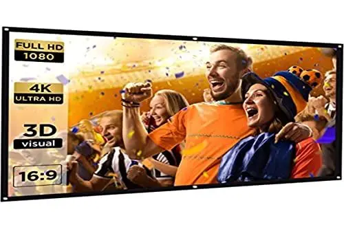 Produktbild: Leinwand 100 Zoll für Beamer, 16:9 4K HD Projektionsleinwand für Draußen, Faltbare Anti-Knick-Projektionsleinwand für Heimkino