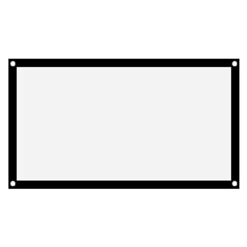 Produktbild: Ejoyous Leinwand Beamer Outdoor, 16:9 HD Tragbare Beamer Leinwand Rollo Projektion Bildschirm, Anti-Falten, Polyester, Glänzend, Schwarz-Weiß, Front- und Rückprojektion, Wandmontage