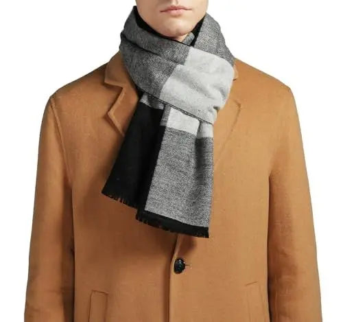Produktbild: WBest Winter Herbst Herren Strickschal Wolle Gestrickter Plaid Schal Business Casual Gentleman Schals 180*30 cm,Ws016-winered,Einheitsgröße