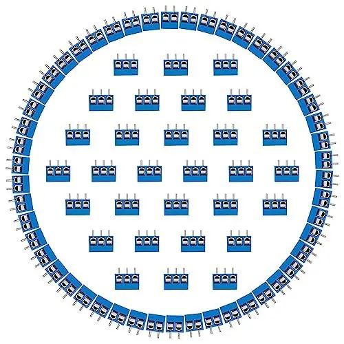Produktbild: Leiterplatten Schraubklemmen Steckverbinder PCB Mount Screw Terminal Block 5 mm Neigung 50 * 2 Pin 30 * 3 Pin 300V 10A Blau