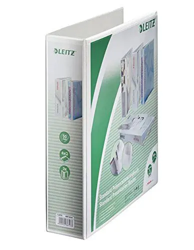 Produktbild: Leitz 42870001 Ringbuch Präsentation, mit Taschen, A4, PP, 4 Ringe, 50 mm, weiss