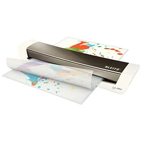 Produktbild: Leitz A3 Laminiergerät, Für 80 bis 125 mic Laminierfolien, inkl. Laminierhüllen Starterkit, Ideal für den Einsatz im Home Office, kleinen Büros & Schule, Dunkelgrau, iLAM, 74400089