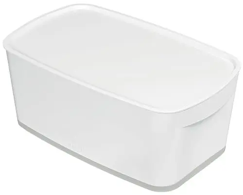 Produktbild: Leitz A5 MyBox Klein mit Deckel, Aufbewahrungsbox für Heim und Büro, 5 L, matte Oberfläche, Kunststoff, BPA-frei und lebensmittelecht, weiß/grau, 52291001