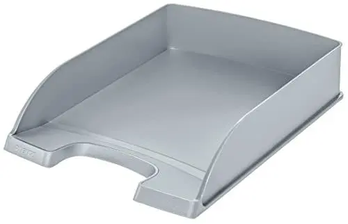 Produktbild: Leitz Briefkorb Standard A4, Briefablage in Premium-Qualität, Stapelbares Ablagefach als Schreibtisch-Organizer, Kombinierbar mit Plus-Serie, Grau, 52270085