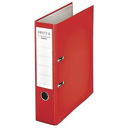 Produktbild: Leitz Centra 230136 Standard-Ordner (grauappe RC, mit PP-Folie kaschiert, A4, 8 cm Rückenbreite, Chromos) rot