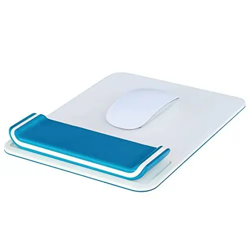 Produktbild: Leitz Ergo WOW Mauspad mit verstellbarer Handgelenkauflage, Zwei Höheneinstellungen, Verbessert Haltung & Durchblutung, Computer-Mauspad, Blau, 65170036