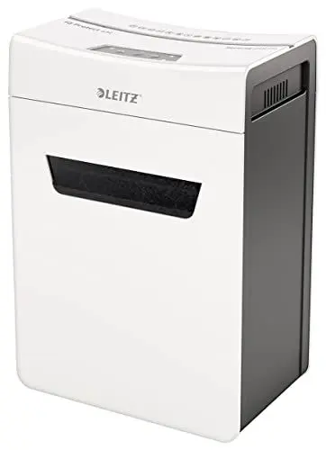 Produktbild: Leitz IQ 6M Premium Aktenvernichter P5, Mikroschnitt, 7-6 Blatt (70-80g/m²), Super leise, kompakt & sauber, TÜV+GS zertifiziert, 18L Behälter, für Büro & Home Office, Protect Serie, Weiß, 80950000