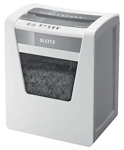 Produktbild: Leitz IQ Aktenvernichter Office Sicherheitsstufe P5 mit Touch-Funktionstasten, Mikroschnitt, 11-10 Blatt Kapazität (70-80 g/m²), 23L Abfallbehälter, 80020000