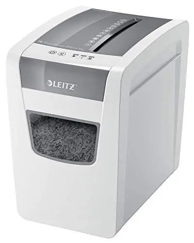 Produktbild: Leitz IQ SL Home Office Aktenvernichter,Sicherheitsstufe P4, 10 Blatt Kapazität (70-80 g/m²), 23L Abfallbehälter, Weiß, 80010000
