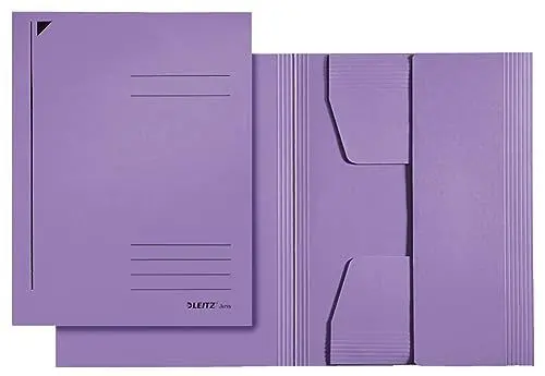 Produktbild: Leitz Jurismappe, Hochwertige A4 Dokumentenmappe, Flügelmappe bis zu 250 Blatt, Perfekt für Unterwegs oder als Umlaufmappe, 100% Recycling Karton, Blauer Engel, Violett, 39240065