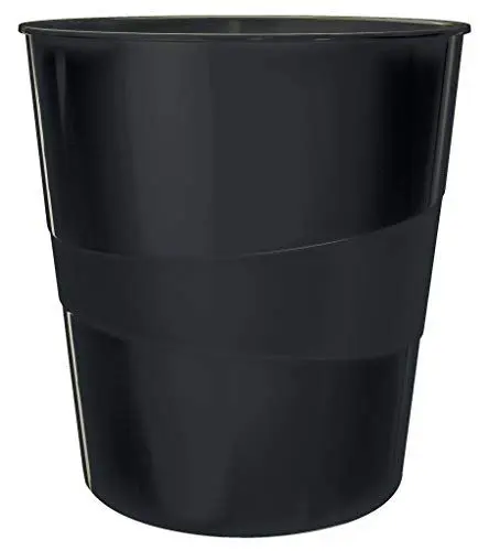 Produktbild: Leitz Papierkorb, 15 Liter, Kunststoff, Schwarz, WOW, 52781095